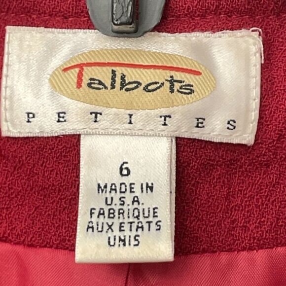 Talbots Open Front Blazer Women’s Black Red Long Jacket Size 6 - Picture 5 of 13